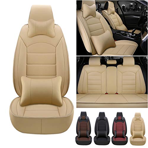 WANLING Fundas & Almohada para Asientos de Coche para Jaguar X-Type X Type 2002-2012 Durable Lujo Cuero Delantero Trasero Fundas Cubierta de Asiento