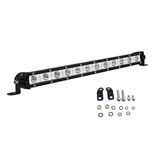 Willpower Barra LED 60W 33cm Barras de Luz de Trabajo Unica Fila Foco Led 12V 24V 6000K Faro Led IP67 Impermeable Focos Led Coches para 4x4 Tractor Camino Barco ATV UTV SUV 4WD