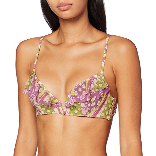 women'secret Top de Bikini con Copa Fija y aro, Estampado, Cierre Trasero