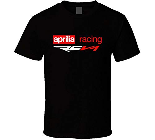 WUIOP Aprilia RSV4 Motorsport Racing Logo Men Black T Shirt