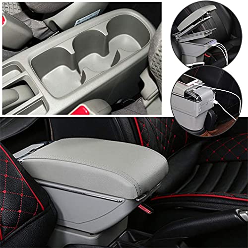 WYJW Caja de reposabrazos de Coche para Honda City 2008-2014, versión Suprema de Doble Capa con 7 Puertos USB, Almohadillas de reposabrazos cómodas y concisas, Caja de Almacenamiento de