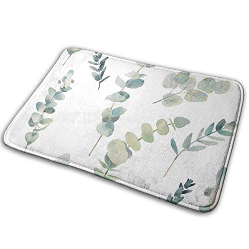 XCNGG Alfombrillas de baño, Alfombrillas Antideslizantes, alfombras de área Welcome Door Mat Eucalyptus Leaves Indoor Outdoor Entrance Rug Home Decorative Floor Mats 15.7" X 23.5"