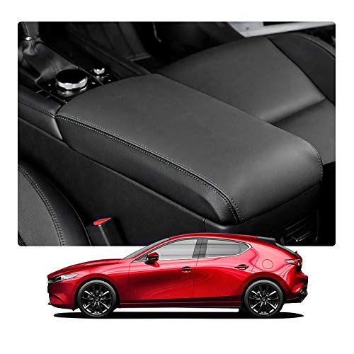 YEE PIN Mazd a 3 SkyActiv Reposabrazos Caja Cuero Cubierta, para MZD 3 2019 Apoyabrazos de Consola Central Funda de Protección de Superficie Interior Accesorios