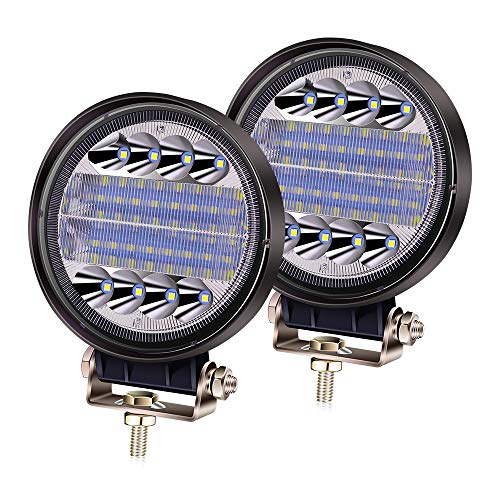 YnGia 2 luces LED de trabajo, 72 W, foco antiniebla, luz de inundación LED, 12 V, 24 V, luces auxiliares, faros LED para camión, tractor, coche, todoterreno, 4x4, ATV, UTV, SUV, barco