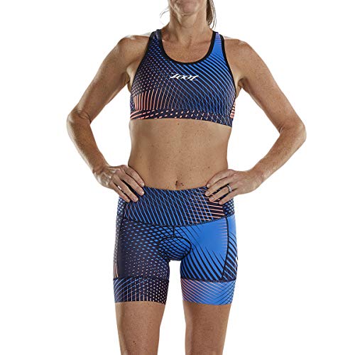 Zoot Pantalones de triatlón para Damas de 6 Pulgadas Estilo Stoke con Acolchado de Asiento en 2D, Bolsillos Laterales, SPF 50+ y Costuras Seamlink Tamaño S