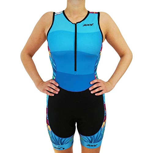 Zoot Traje de triatlón Femenino sin Mangas Style Performance, con Pinzas elásticas, Acolchado de Asiento en 2D, Cremallera Frontal y FPS 50+. Tamaño S