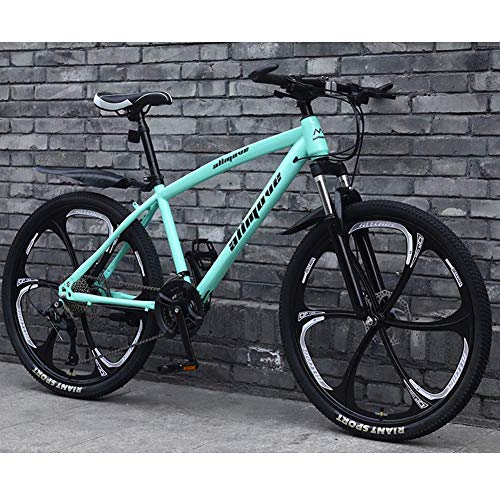 27 Velocidades Bicicletas De Montaña Bicicletas, Marco De Acero Al Carbono Ligero Bicicleta De Montaña Freno De Disco Doble Bicicleta De Carretera para Hombres Y Mujeres Jóvenes, Negro, 26 Pulgadas