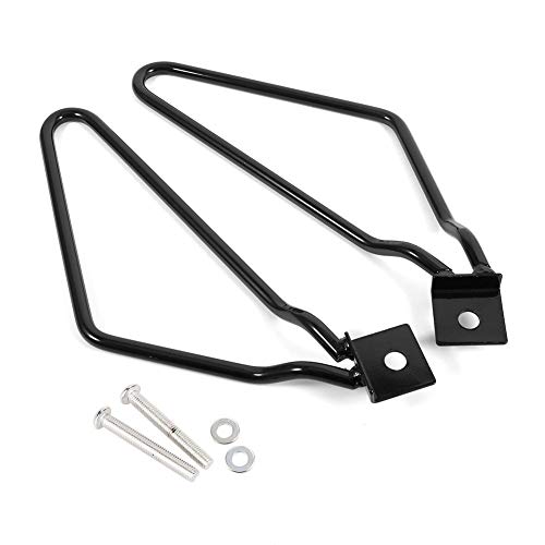 2x Soporte de alforjas para motocicleta Bolsas de alforja cromadas Soporte de soporte de montaje para XL883/1200 HD1450/1584(Negro)