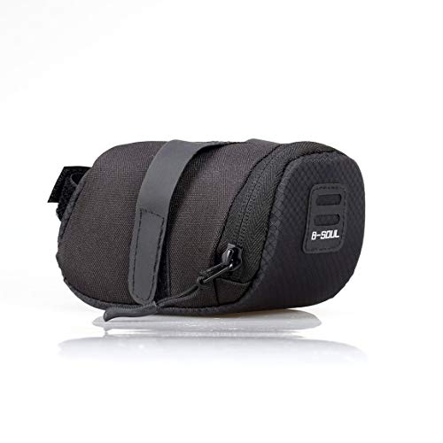 73JohnPol B-SOUL - Bolsa para sillín de bicicleta, impermeable, plegable, para bicicleta de montaña, bicicleta de carretera, bolsa de asiento trasero y bolsa para la cola (color: negro)