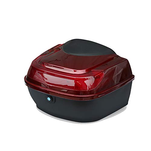 ADKINC 30L Motocicleta topcase, Caja de Casco, Caja de Almacenamiento con Cerradura Superior, Respaldo Suave y Sistema de liberación rápida: Puede almacenar 2 Cascos completos