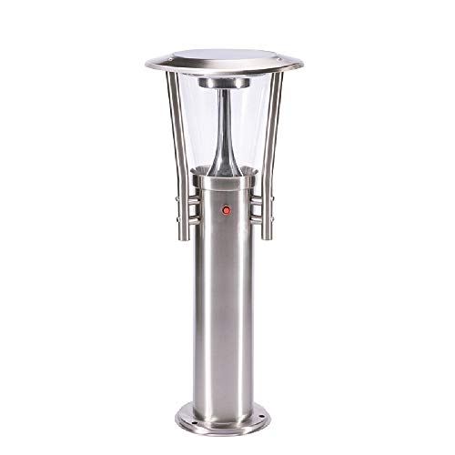 Ailtb Acero inoxidable de plata impermeable al aire libre solar del LED luz del césped de alta Lámpara Polo Patio Camino del anuncio del bolardo de la lámpara externa Paseo Jardín Paisaje calzada colu