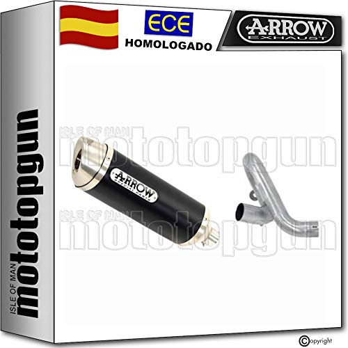 ARROW KIT TUBO DE ESCAPE HOMOLOGADO THUNDER ALUMINIO NEGRO COMPATIBLE CON BENELLI BN 302 S 2019 19 71827AON + 71721MI