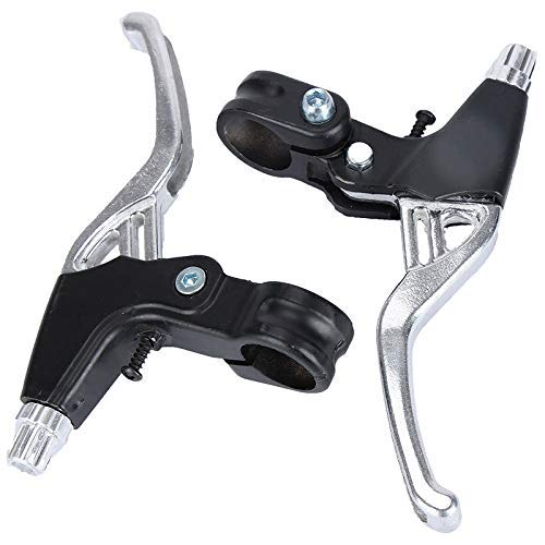 ASEOK Manija de Freno de Bicicleta Mountain Road Bike Palanca de Freno Manillar Frenos Universales para Bicicletas, Aleación de Aluminio Freno de Bicicleta 2.2cm Diámetro Un Par (Blanco)