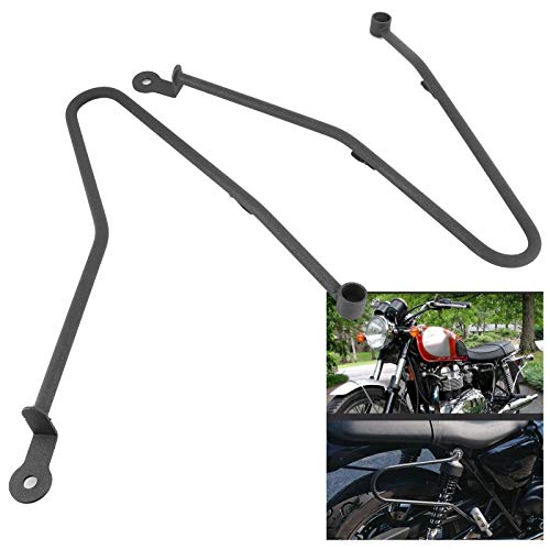 Aukson Alforjas de Motocicleta Izquierda y Derecha, Soportes de Montaje de Barra, Soporte para Motocicleta, Apto para Triu-mph Bonneville T100 / Thruxton 900(Negro)