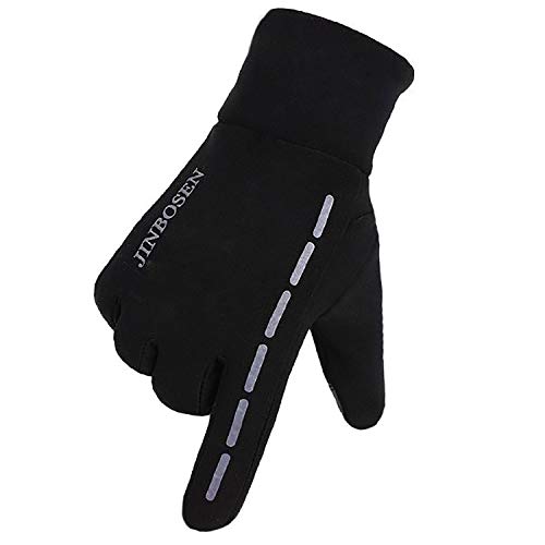 AXELENS Guantes Táctiles Técnicos Calientes Térmicos Antiviento Ciclismo Carreras Running Bici Motos Deportivos Outdoor Freestyle Patinete Scooter Smartphone Celular Teléfono Móvil Tablet - M - NEGRO