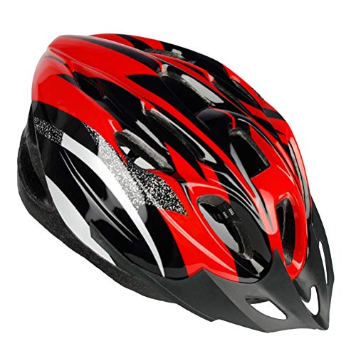 BASOYO - Casco deportivo para bicicleta, casco deportivo, casco de ciclismo de montaña, ultraligero, ajustable, ligero, para adultos, color rojo