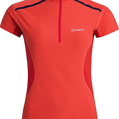 Berghaus Super Tech Tee Base Zip SS Women cayenne/rhubarb UK 12 = EU 38