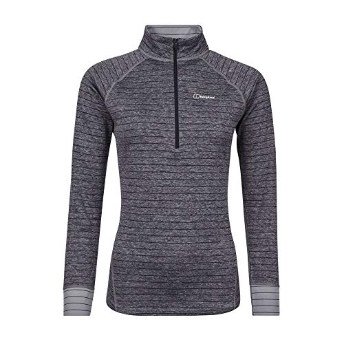 Berghaus Thermal Tech tee Crew Long Sleeve Camiseta Interior, Mujer, Carbono/Vientos comerciales, 44