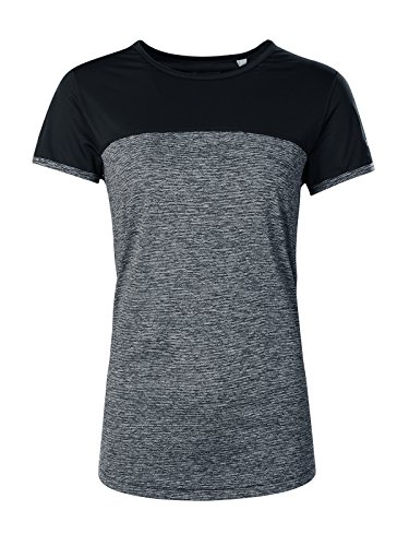 Berghaus Voyager Tech tee Camiseta de Manga Corta, Mujer, Carbon Marl/Jet Black, M