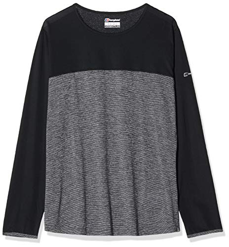 Berghaus Voyager Tech tee Camiseta de Manga Larga, Mujer, Carbon Marl/Jet Black, S