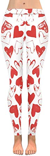 Bernice Winifred Acuarela Bicicleta Corazón Personalizado Elástico Capri Leggings Pantalones Pitillo para Yoga Running Pilates Gym Yoga Pantalones Leggings de algodón de Cintura Alta (S-XL) -3-S