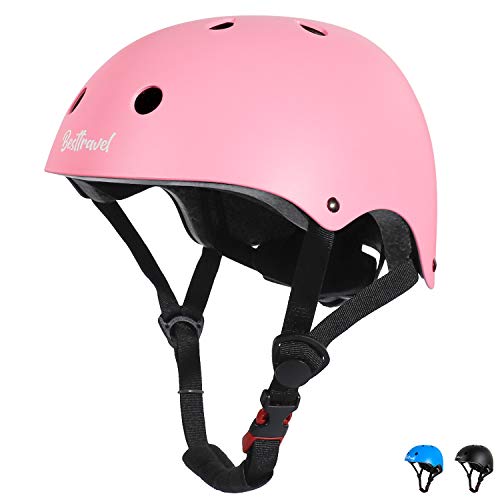 Besttravel Casco para niño,Casco de Bici para Niños Adjustable Ciclismo Casco Infantil Unisexo de 3 a 8 Años Seguridad Multideportivo Casco Patineta Bicicleta con Certificación CPSC -Rosa