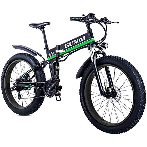 Bicicleta de Montaña Eléctrica de 26 Pulgadas E-Bike Sistema de Transmisión de 21 Velocidades Bicicleta de Neumático Gordo