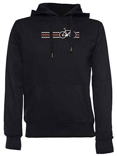 Bicicleta Rayas Equipo Cielo - Cadena Unisexo Hombre Mujer Sudadera con Capucha Negro Unisex Men's Women's Hoodie Black