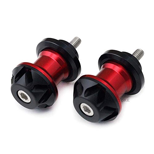 Bobinas traseras de basculante para Yamaha YZF R6 R1 R1M R1S R25 R3 MT-25 MT-03 FZ1 FZ6N FZ6S FAZER FZ6R Soporte de motocicleta Tornillo M6 (rojo)