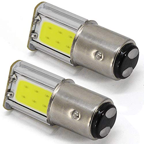 Bombilla LED de freno de 12 V 1157 BAY15D 7528 2057 2357 2397 COB-4SMD para coche con luces de marcha atrás, 6000 K, color blanco (Pack de 2)