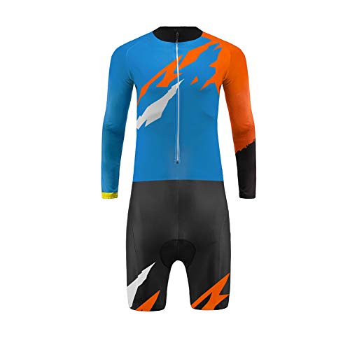 BurningBikewear Uglyfrog Skinsuit Maillot Ciclismo Manga Larga Ropa Ciclismo Hombres Bodies con 3D Gel Pad Pantalones Cortos Outdoor Sets Triatlón Cómodo LTFX02