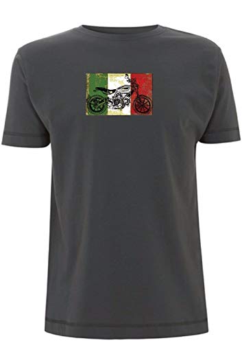 Camiseta de manga corta Ducati Scrambler con diseño de bandera italiana inspirada en el acelerador completo de la suciedad del motor de la bici