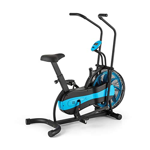 CapitalSports Stormstrike - Bicicleta estática ergométrica, Carga máx. hasta 120 kg, Pantalla integrada, Altura sillín Regulable en 7 Niveles, Entrenamiento Dual (Piernas y Brazos), Antracita