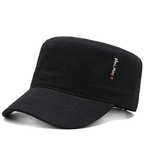 chenyueshangmao Unisexo Hombres Mujeres Gorra de algodón Sombrero de cadete Gorra de béisbol Ajustable con Parte Superior Plana Militar Gorra Ligera para Exteriores Sombrero para el Sol