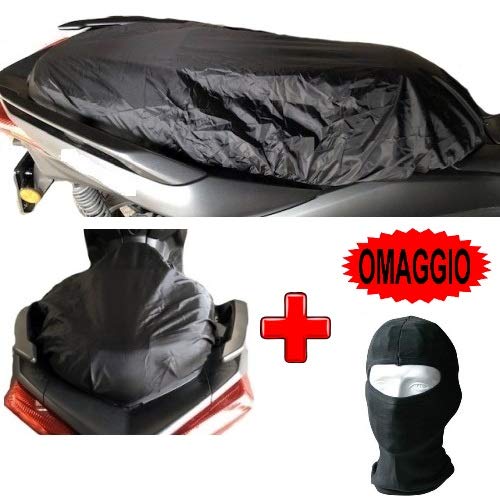 Compatible con Beta Motor Ark 50, tela impermeable Oxford TG. L-XL, funda impermeable para sillín de moto scooter 120 x 75 cm + funda para casco