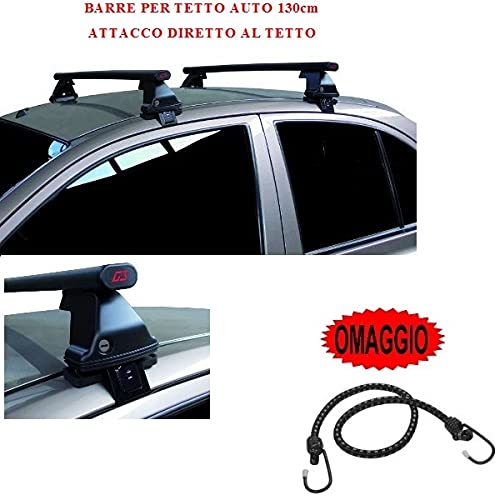 Compatible con Dacia Logan 4p 2018 (68.001) Barras Rack DE Techo para Coche Barra DE 130CM para Coches con Accesorio Directo AL Techo SIN BARANDA Rack DE Techo Acero Negro