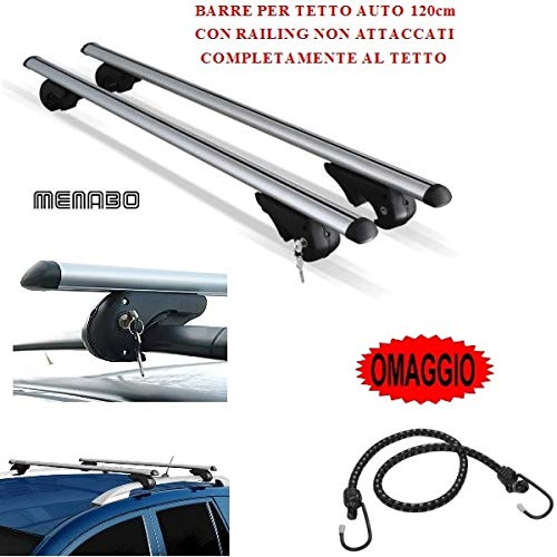 Compatible con Daewoo Tacuma 2000 Barras DE Techo para Coche 120CM MENABO con BARANDILLA NO Completamente ADJUNTA AL Techo Rack DE Equipaje DE Aluminio Aprobado