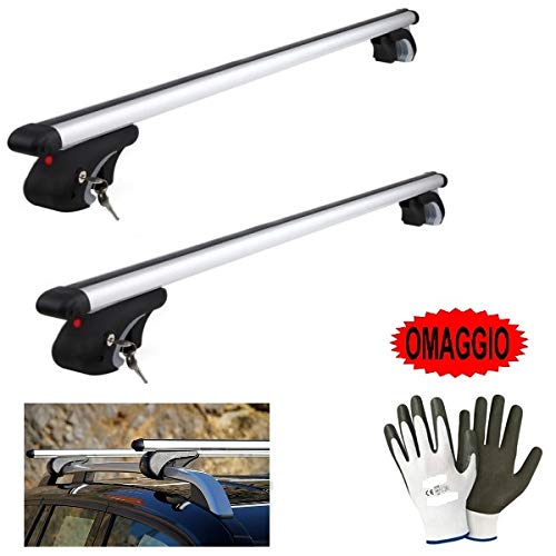 Compatible con Isuzu Hi-Lander 2005 Barras portaequipajes para techo de coche de 135 cm Barra de aluminio para coche con railing no pegados completamente al techo.