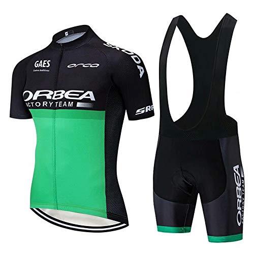 CQXMM Traje de Ciclismo para Hombre de Equipos. Culotte y Maillot con 3D Gel Pad para MTB, Spinning, Bicicleta de Carretera