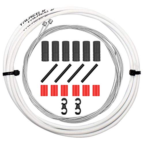 CTRICALVER Cable de freno y carcasa de bicicleta, juego de cables de freno de bicicleta de montaña, cables de freno universales para bicicleta MTB/bicicleta de carretera (blanco)