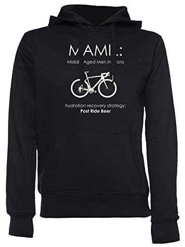 Cycling T Shirt - Mamil (Middle Aged Men In Lycra) Hydration Unisexo Hombre Mujer Sudadera con Capucha Negro Unisex Men's Women's Hoodie Black