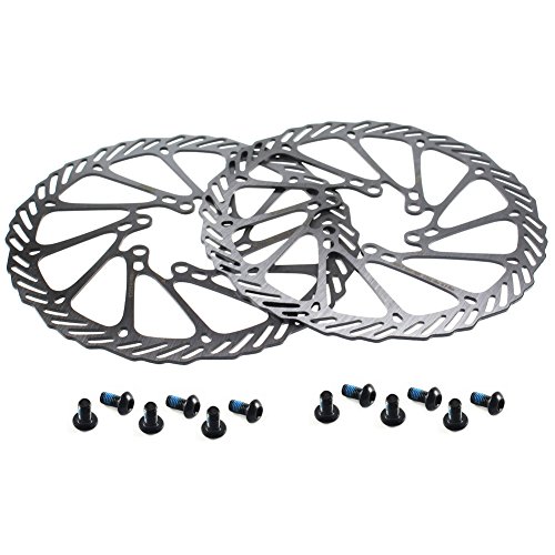 CYSKY Rotor de Freno de Disco de 180 mm 2 Paquetes Rotor de Freno de Disco de Bicicleta de Acero Inoxidable 6 Pernos para la mayoría de Las Bicicletas de Carretera Bicicleta de montaña BMX MTB