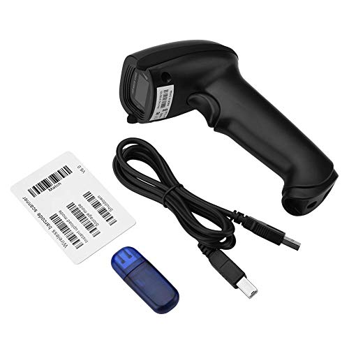 EBTOOLS Escáner de código de Barras Bluetooth 1D, transmisión inalámbrica 2 en 1 y Lector de código de Barras de transmisión con Cable USB para iOS Android Windows(Negro)