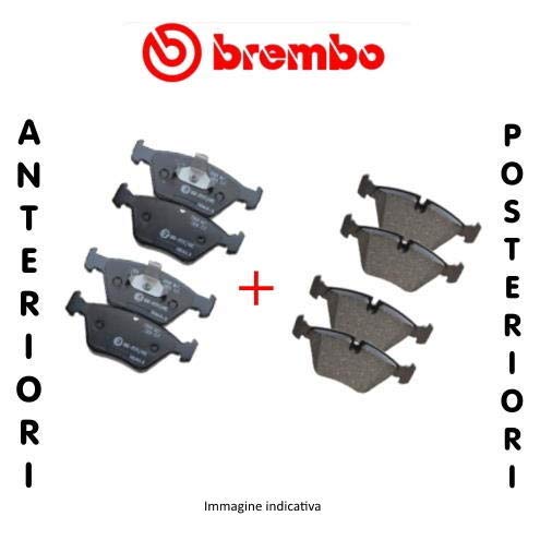 Ecommerceparts 9145375076722 - Juego de 4 pastillas de freno delanteras + kit de 4 pastillas de freno traseras ECP (Brembo)