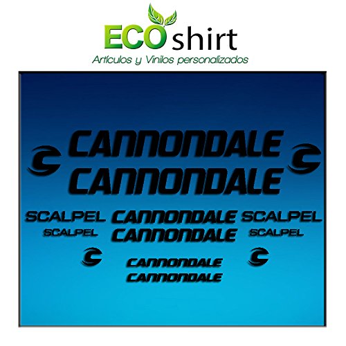 Ecoshirt 1L-3UQ5-8HBJ Pegatinas Stickers Cuadro Frame Cannondale Scalpel Am26 Aufkleber Decals Adesivi Bike BTT MTB Cycle, Negro