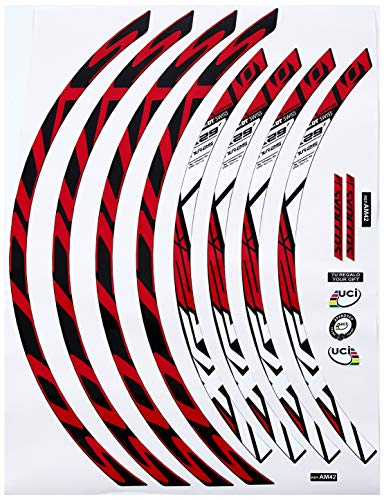 Ecoshirt 88-YF3U-R725 Pegatinas Stickers Llanta Rim DT Swiss Syncross Xr25 MTB Downhill, Rojo Blanco 29"