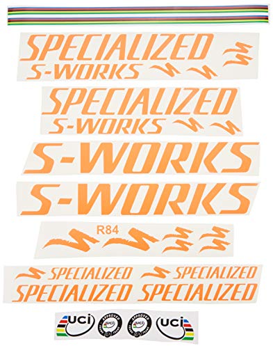 Ecoshirt JC-KLIL-6TIK Pegatinas Stickers S Works Specialized Aufkleber Decals Autocollants Adesivi R84, Naranja