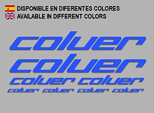 Ecoshirt OT-8ZKX-SA1F Pegatinas Coluer F214 Stickers Aufkleber Decals Adesivi Bike MTB BTT Cycle, Azul