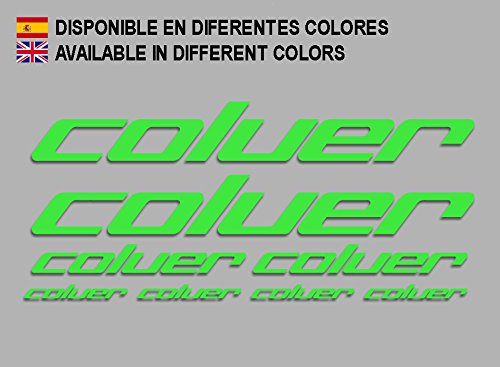 Ecoshirt UC-H7OG-AEHK Pegatinas Coluer F214 Stickers Aufkleber Decals Adesivi Bike MTB BTT Cycle, Verde
