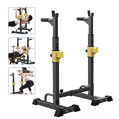 Estante de Barra con Pesas Ajustable para Barbell, Squat Rack Stand Gym para Fitness, Multifuncional Squat Rack Soporte de Levantamiento Gimnasio para Banco de Peso, Máx 250kg